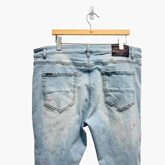 SERENEDE Jeans Pants Sacred Plasma‎ Spray Paint Distressed Mens Size 40 - Picture 8 of 11